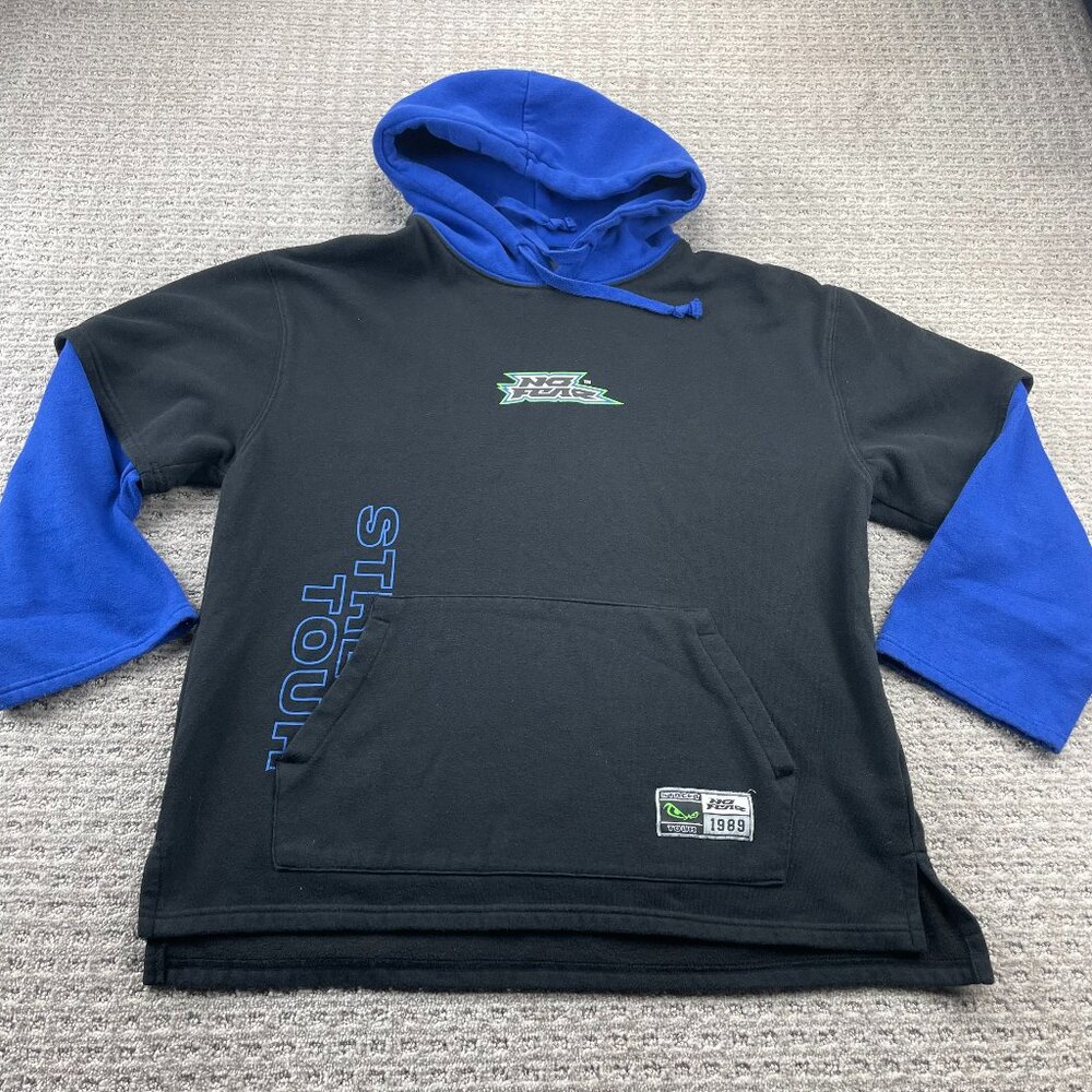 No Fear Street Tour 89 Retro Basketball Hoodie Men Small S Black Blue Hoops Hoop